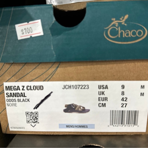 Chaco MEGA Z CLOUD SANDAL ODDS BLACK NOIRE size 9. - Picture 2 of 4